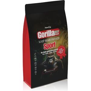 Naturveg® GORILLA PRO SOURCE Sport - Proteine in polvere Vegane da 1kg con BCAA, Glutammina, vitamine B, proteine vegetali di riso canapa, pisello e spirulina (1Kg, Vaniglia)