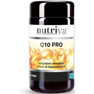 Nutriva Q10 Pro - Integratore Antiossidante con Coenzima Q10, 30 Softgel per Benessere Cardiovascolare e Pelle