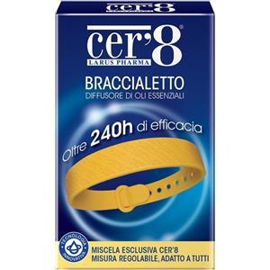 LARUS PHARMA Cer'8 Braccialetto Diffusore Antizanzare con Oli Essenziali di Eucalipto e Citronella