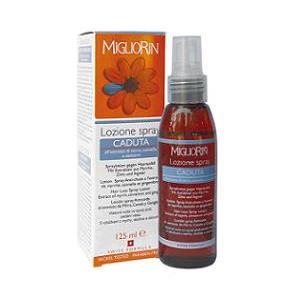 COSVAL Migliorin Lozione Spray Caduta 125 ml - pH 3 con Estratto di Mirra, Cannella e Zenzero per Prevenire la Caduta dei Capelli