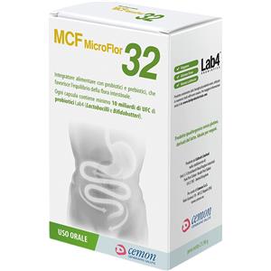 CEMON Microflor 32 - Integratore Alimentare con Probiotici e Prebiotici, 60 Capsule da 366mg per l'Equilibrio della Flora Intestinale