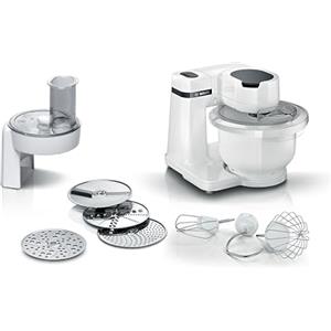Bosch MUMS2AW01 - Robot da cucina serie 2, 700 W, con 5 dischi in acciaio inox, colore: Bianco