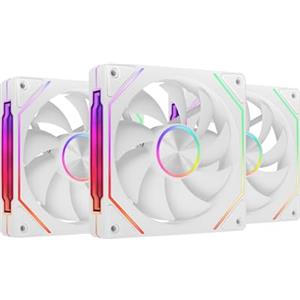 Mars Gaming MF-LINKFINITYKIT2, Kit 3 Ventole Modulare PWM 12cm, Illuminazione ARGB Infinity Mirror, Sistema Modulare LINKFINITY, Connessione Magnetica, Configurazione Flessibile 2+1 Senza Cavi, Bianco