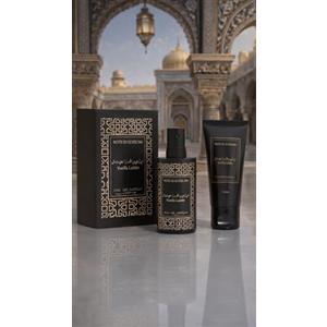 note di schiuma Kit Profumo Donna Vaniglia e Ambra - Eau de Parfum + Shower Gel al Guaranà Bio Tonificante - Set Regalo Profumato Pelle Sensibile, Fragranza Calda e Persistente, Dermatologicamente Testato