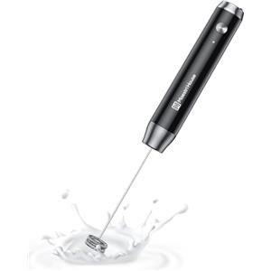 Maestri House Montalatte Elettrico, Impermeabile Portatile Frullino Montalatte Cappuccinatore Elettrico, Potente Mini Frullatore Staccabile in Acciaio Inox per Latte, Matcha, Cappuccino NS