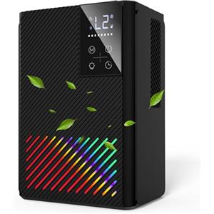 Tiptop Home Deumidificatore 2500ML, Deumidificatore Ambiente Casa Muffa, Deumidificatore Silenzioso Deumidificatori con Comandi Touch, Luci a 7 Colori, Timer, Spegnimento Automatico, Dehumidifier per Casa Bagno