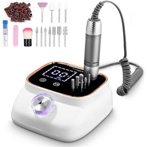 Zawaer Fresa per Unghie 45,000RPM, Professionale Lima Elettrica per Unghie, Touchscreen, con Punta in Ceramica Kit Unghie, Salone Manicure Set e Pedicure Elettrico per Semipermanente Gel Oro
