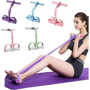 Zephylix Corda di tensione multifunzione, 6 tubi, fascia elastica di resistenza per pedale, per yoga, per addome/vita/braccio/gambe, stretching, dimagrante, allenamento, blu