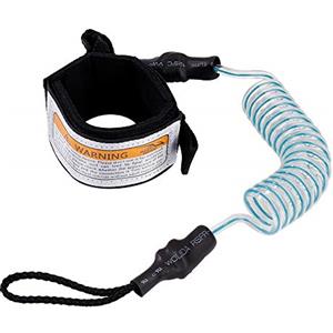 Heveer Leash da Surf Paddle Board Laccetto di Sicurezza a Spirale 5 mm 5 Piedi per Stand Up Surfboard Shortboard Bodyboard Blu