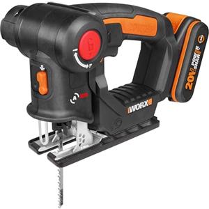 Worx WX550 Seghetto alternativo combinato a batteria 20V,con testa girevole, passa da alternativo a gattuccio in attimo e senza attrezzi