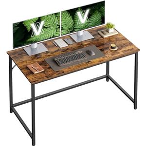 VASAGLE Scrivania per Computer, Postazione Lavoro, 60 x 120 x 76 cm, Scrivania da Ufficio, Studio Camera da Letto Soggiorno, Marrone Vintage e Nero Inchiostro LWD039B01