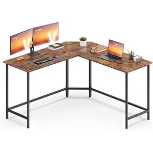 VASAGLE Scrivania per Computer a Forma di L, 140 x 140 x 76 cm, Scrivania ad Angolo, per Ufficio Studio, Marrone Vintage e Nero Inchiostro LWD73XV1