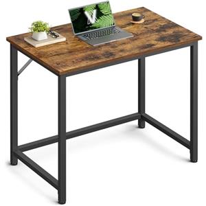 VASAGLE Scrivania per Computer, Postazione Lavoro, Scrivania da Ufficio, Studio Camera da Letto 50 x 80 x 76 cm, Stile Industriale, Struttura Metallica, Marrone Vintage e Nero Inchistro LWD038B01