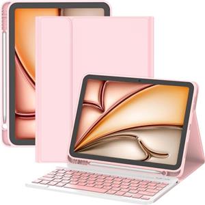 TQQ Cover con Tastiera per iPad Air 11 pollici (M3 2025 e M2 2024), iPad Air 5ª/4ª Gen e iPad Pro 11 pollici(4ª, 3ª, 2ª, 1ª Gen), Tastiera Bluetooth Staccabile con Portapenna, Italiano QWERTY Layout
