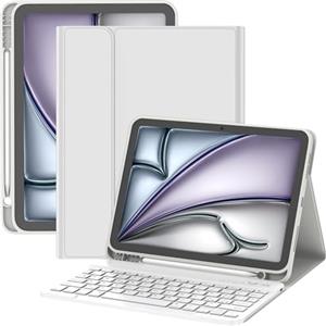 TQQ Cover con Tastiera per iPad Air 11 pollici (M3 2025 e M2 2024), iPad Air 5ª/4ª Gen e iPad Pro 11 pollici(4ª, 3ª, 2ª, 1ª Gen), Tastiera Bluetooth Staccabile con Portapenna, Italiano QWERTY Layout