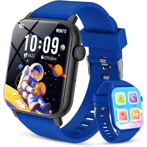 taopodo Smartwatch per Bambini 3-12 con Fitness Tracker, Orologio Smartwatch Bambini con Contapassi, Giochi, Frequenza Cardiaca,Monitor del Sonno,IP68 Impermeabile per Smart Watch Bambino Audiobook,Study Card