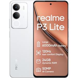 realme P3 Lite Smartphone 8+256GB,Batteria 6000mAh,schermo de confort oculaire 120Hz,50MP AI Camara,Supporto per scheda SD,Bianco
