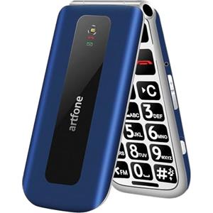 artfone F20 Blu - Telefono Cellulare per Anziani丨GSM Flip Telefoni Cellulari con Tasti Grandi丨2.4" Display丨Funzione SOS丨Volume Alto丨Doppia SIM丨Batteria da 1300 mAh丨Funzione di orario丨Torcia丨Radio