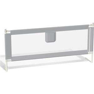 Ikodm Griglia di protezione per letto per bambini, 180 cm, altezza regolabile da 64 a 96 cm, protezione contro le cadute, per lettino, per bambini, sicura, facile da montare, grigio