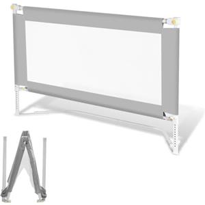 Ikodm Sponda letto bambini, pieghevole, 150 cm, regolabile in altezza da 68-95 cm, protezione anticaduta per letto, per lettino dei bambini, facile da montare, colore grigio