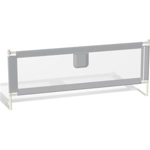 Ikodm Griglia di protezione per letto per bambini, 200 cm, altezza regolabile da 64 a 96 cm, protezione contro le cadute, per lettino, per bambini, sicura, facile da montare, grigio