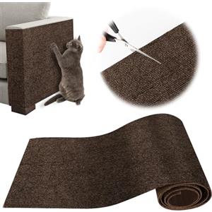 ZenithyrEn Protezione Divano Graffi Gatto, Tappeto Tiragraffi per Gatti Autoadesivo 100x30cm, Riutilizzabile e Tagliabile, Ideale per Divani, Mobili e Pareti, Tiragraffi divano, Sisal e Moquette (marrone)