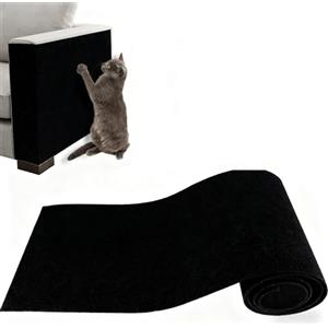 ZenithyrEn Protezione Divano Graffi Gatto, Tappeto Tiragraffi per Gatti Autoadesivo 200x40cm, Riutilizzabile e Tagliabile, Ideale per Divani, Mobili e Pareti, Tiragraffi divano, Sisal e Moquette (Nero)