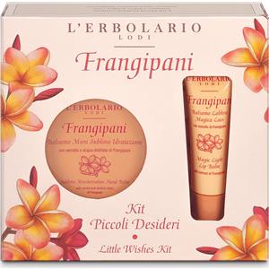 L'ERBOLARIO FRANGIPANI KIT PICCOLI DESIDERI - Balsamo Labbra Magica Luce 10 ml Balsamo Mani Sublime Idratazione 40 ml - Edizione Limitata