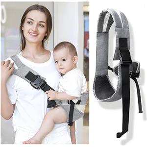 AIRCADIA Fascia Neonato Portatile, Marsupio Neonato Da 6 Mesi, Con Fionda Per Con Fionda Per Anca Antiscivolo Fascia Per Neonati Ergonomico (6,4-20 Kg) Grigio