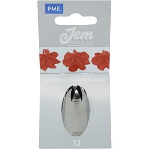 PME Jem - Bocchetta Decorativa Stella Curva in Acciaio Inox per sac à Poche, Piccola, n. 1J