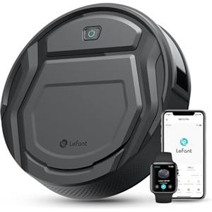 Lefant M210P Robot Aspirapolvere, 2200Pa Potenza, Potenziamento Tappeto, Ultrasottile 7,8cm, Autonomia 120 Minuti, per Tappeti, Ultrasottile 7,8 cm, Ideale per Peli Animali e Pavimenti Duri, Grigio