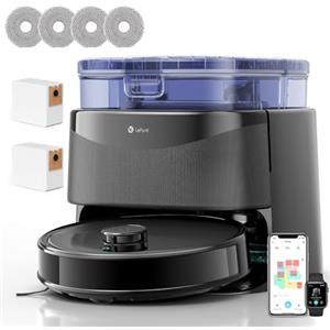 Lefant M3 Ultra Robot Aspirapolvere Lavapavimenti con Mappatura, 23000Pa, LiDAR dToF, Ostacoli PSD, Lavaggio a 75°C e Asciugatura, Stazione All-in-One, Autosvuotamento 3,2L, WiFi 2.4G/5G, Alexa/App