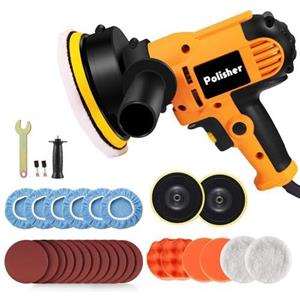 WZTO Mini Lucidatrice 700W, Set di 31 pezzi per Lucidatura Auto, Lucidatrici Eccentriche da 125mm, Levigatrice Eccentrica, Velocità 600-3700RPM, per la Cera dell'imbarcazione Rimozione dei Graffi