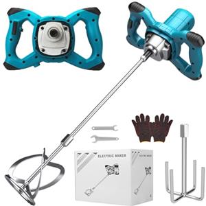 Gautesy Miscelatore senza fili compatibile con batteria Makita 18 V, miscelatore per malta a 6 velocità, miscelatore portatile per cemento per mescolare foraggi, mortaio, vernice, colla mastice (senza