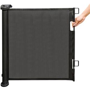 HUOLE Cancelletto per Bambini Estensibile, 0-180 cm Cancello Barriera Sicurezza Griglia Espandibile per Porte, Scale e Corridoi, Uso Interni ed Esterni, 86 * 180 cm-nero
