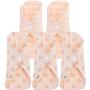 OUNONA 5 salvaslip lavabili in cotone biologico per donna, riutilizzabili, igienici, con elevata assorbenza, morbidi, traspiranti e adatti per viaggi, Stili multipli