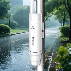 WONLINK Access Point Esterno e Ripetitore WiFi Esterno 1200Mbps Velocità Dual Band con 4 Antenne, Porta Ethernet, POE 24V, WMU-MIMO, IP66, 3 Modalità (AP/Ripetitore/Router), Indicatore di Segnale