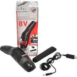 KOMBO - Aspirabriciole Cordless 8V Ricaricabile per Casa e Auto - Aspirapolvere Portatile Potente, Compatto, Silenzioso, con Filtro HEPA Lavabile e Accessori Inclusi