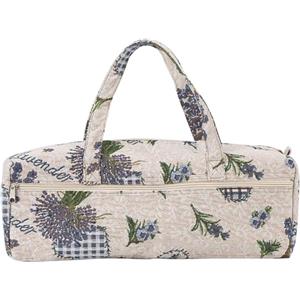 Gegong Borsa portaoggetti fatta a mano per ferri da maglia in tessuto per maglioni, organizer in tessuto jacquard con fiori viola, per trucco, scrivania, viaggi, camera da letto, soggiorno (fiore
