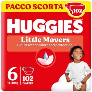 Huggies Little Movers, Pannolini Taglia 6 (16-30 Kg), Design Disney, Pacco Scorta, 102 Pz
