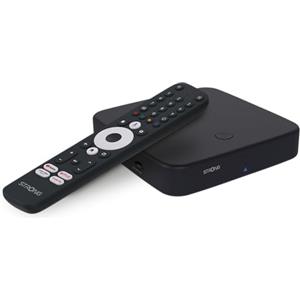STRONG - Streaming Box Android TV 4K UHD - SRT 423 - Chromecast integrato - DVB-T2 e ricevitore via cavo - Controllo vocale - Dolby Vision Atmos - Google Play, Netflix, Prime Video, Disney+ - Nero