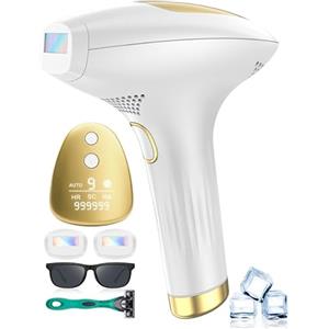 MetaRelax Epilatore Luce Pulsata, IPL con Funzione Ghiaccio, 3 IN 1 21J Indolore Epilatore Laser HR/SC/RA, 9 Livelli di Energia, 2 Modalità, 999,999 Flashes, per Donne e Uomini, Viso, Ascelle, Bikini, Corpo