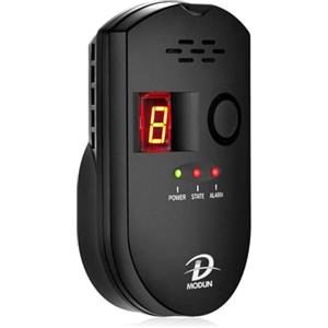 D MODUN - Rilevatore di Gas, Gas Naturale/GPL/Rilevatore Gas di Carbone, Plug-in Monitor di Fughe di Gas con Allarme Sonoro e Display digitale LED, Methane Propane Butano per Cucine, Garage e Camper
