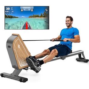 VOWVIT OR3 - Macchina per pagaia magnetica con monitor Bluetooth, 16 livelli di resistenza, pagaia compatta per 150 kg, stoccaggio verticale, 2 anni