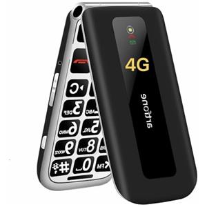 artfone Telefono cellulare pieghevole F30 nero 4G senza contratto, con tasti grandi, display a colori da 2,4 pollici, pulsante di emergenza SOS, stazione di ricarica, telefono cellulare per anziani