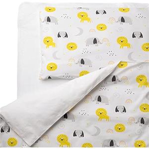 FlyIdeas Set Lenzuola Copripiumino & Copricuscino Bambino 120x150 cm / 40x60 cm per Culle e Lettino/Letto Singolo Neonati, 100% Morbido Cotone Certificato