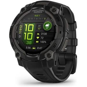 Garmin Instinct 3 - Smartwatch GPS 45mm AMOLED, Autonomia 18 giorni, Torcia LED, Resistente all'acqua 10ATM
