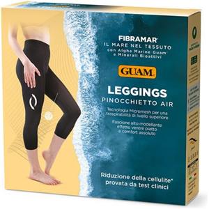 Guam Leggings Pinocchietto Air Anticellulite Nero L-XL con Tecnologia Micromesh