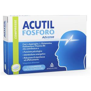 Acutil Fosforo Advance - Integratore Alimentare per Memoria e Concentrazione con Fosfoserina e Vitamina B6 - 50 Compresse