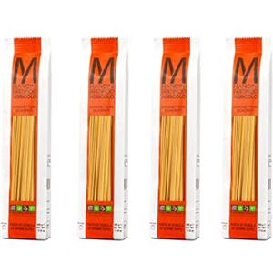 Mancini Pastificio Agricolo Spaghettoni Quadrati Linea Classica Pasta Artigianale di Semola di Grano Duro, Prodotti con Grano Marchigiano, Trafilati al Bronzo, Essiccazione Lenta 4 Confezioni da 500g